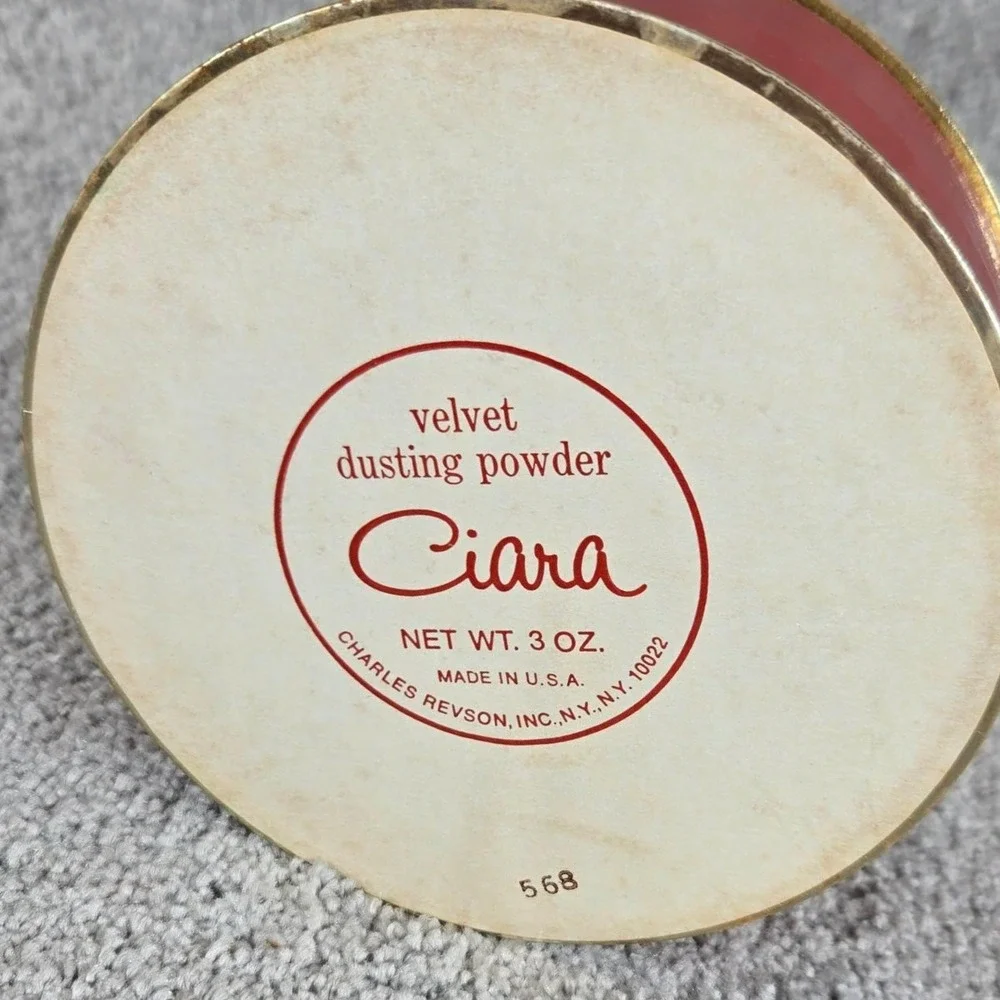 Charles‎ Revson Ciara Dusting Powder Red Gold Vintage Vanity Box Women